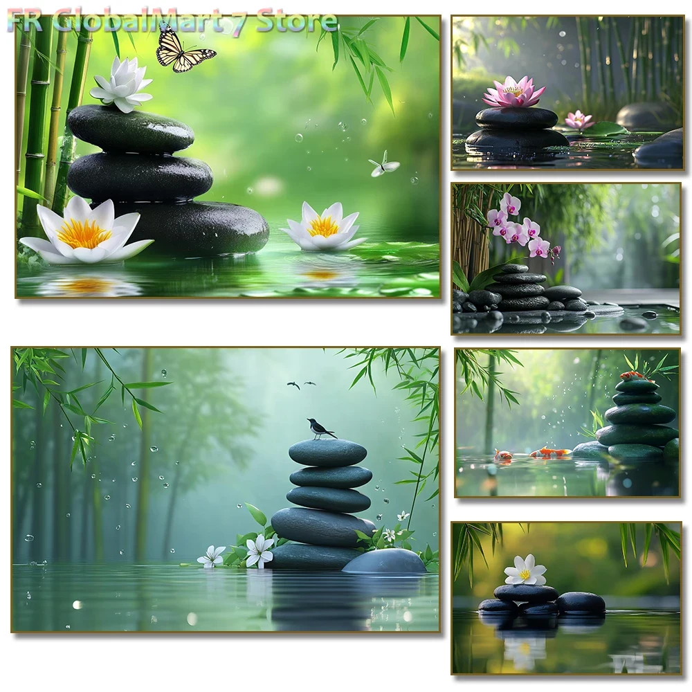 Resin Art Wallpaper - 1개, 테두리가 없는 다이아몬드 페인팅, 캄이석과