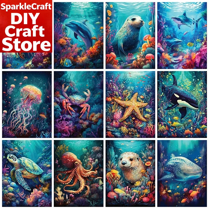Resin Art Wallpaper - 1PC 프레임리스 풀 스퀘어 라운드 다이아몬드