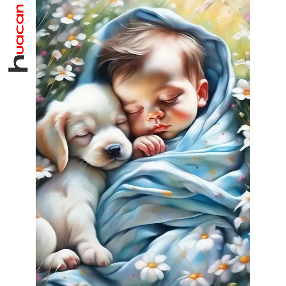 Resin Art Baby - Huacan 5D DIY 다이아몬드 페인팅 꽃