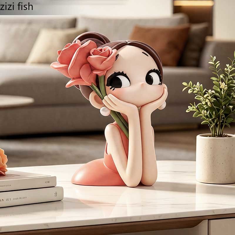 귀여운 장미 소녀 흉상 조각상 레진 캐릭터 조각품 피규 - Resin Art Rose 리뷰 및 가격